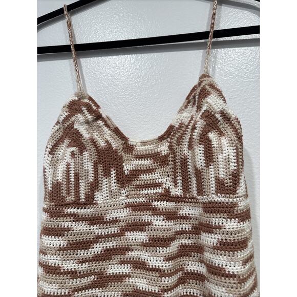 Lusana Keira Crochet Midi Dress Women’s Size 4 Sexy Slit Sexy Coastal Vacation - Picture 5 of 8